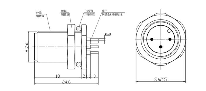 M12连接器4针厂家