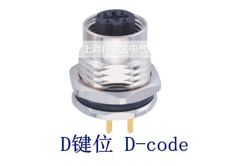 M12连接器 4Pin D-Code 公头法兰座